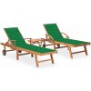VidaXL Zelené drevené Ležadlo VidaXL Zelené drevené Ležadlo