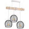 BERGE LED závesné stropné svietidlo, drevené, biele, 3xE27, drôtená guľa BERGE LED závesné stropné svietidlo, drevené, biele, 3xE27, drôtená guľa