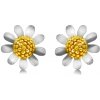 Šperky eshop - Strieborné 925 náušnice - kvet margarétky, puzetové zapínanie S31.08 Šperky eshop - Strieborné 925 náušnice - kvet margarétky, puzetové zapínanie S31.08