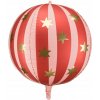 Balón fóliový Lopta s hviezdami, 75 cm, červený, Cirkus Balón fóliový Lopta s hviezdami, 75 cm, červený, Cirkus