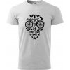 Bike lebka - Klasické pánske tričko vyššej gramáže - 3XL ( Svetlosivý melír ) Bike lebka - Klasické pánske tričko vyššej gramáže - 3XL ( Svetlosivý melír )