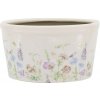 Chic Antique Krémový antik keramický kvetináč s kvetmi Papillon Blossom - Ø 16*9 cm - Chic Antique Chic Antique Krémový antik keramický kvetináč s kvetmi Papillon Blossom - Ø 16*9 cm - Chic Antique