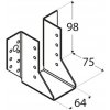 Domax WB19 trámová topánka 64x98x75x2,0 mm