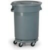 Manutan Plastový odpadkový kôš Road s podvozkom a vekom, objem 120 l Manutan Plastový odpadkový kôš Road s podvozkom a vekom, objem 120 l