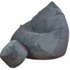 Supplies sedací vak s podnožkou DOT RELAX z plyšoviny - grafitová farba Supplies sedací vak s podnožkou DOT RELAX z plyšoviny - grafitová farba