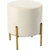 Okrúhla taburetka na nožičkách do obývačky či spálne béžová Okrúhla taburetka na nožičkách do obývačky či spálne béžová