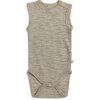 Merino body detské bez rukávov hnedé Smallstuff svetlá prírodná melanž Merino body detské bez rukávov hnedé Smallstuff svetlá prírodná melanž