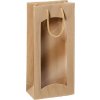Darčeková taška natur s okienkom na 2 fľaše 170x85x360mm Darčeková taška natur s okienkom na 2 fľaše 170x85x360mm
