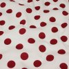 Bavlna krémová, červený puntík š.140 Bavlna krémová, červený puntík š.140
