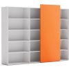 Plan Skriňa vysoká otvorená dlhá BLOCK White, 2390 x 400 x 1748, oranžová