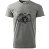 Nákres starý fotoaparát - Klasické pánske tričko vyššej gramáže - XL ( Tmavosivý melír ) Nákres starý fotoaparát - Klasické pánske tričko vyššej gramáže - XL ( Tmavosivý melír )