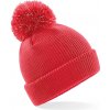 Beechfield Detská čiapka s brmbolcom B406B Bright Red one size Beechfield Detská čiapka s brmbolcom B406B Bright Red one size
