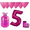 HeliumKing Hélium párty set na 5. narodeniny s ružovými balónmi HeliumKing Hélium párty set na 5. narodeniny s ružovými balónmi