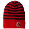 Baby Nellys Jesenná/zimní prúžkovaná čiapka červená/grafit Baby Nellys Jesenná/zimní prúžkovaná čiapka červená/grafit