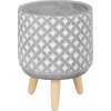 Dekorácia MagicHome, Kvetináč s mozaikou, sivý, cement, s nožkami, 13x13x12 cm Dekorácia MagicHome, Kvetináč s mozaikou, sivý, cement, s nožkami, 13x13x12 cm