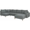 Sivá rohová pohovka z textílie bouclé (pravý roh/do  Sivá rohová pohovka z textílie bouclé (pravý roh/do