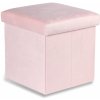 Taburetka VASAGLE skladaná - 30x30x30cm ružový zamat Taburetka VASAGLE skladaná - 30x30x30cm ružový zamat