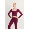 Intermezzo, Fitness crop top s dlhým rukávom 6655, vínová XL Intermezzo, Fitness crop top s dlhým rukávom 6655, vínová XL