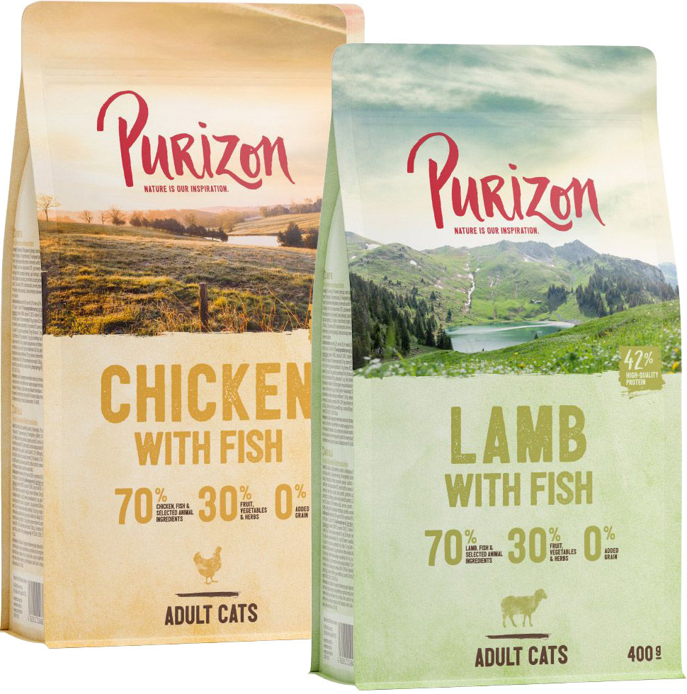 Purizon kura & ryba a jahňacie s rybou 2 x 400 g