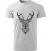 Jeleň kresba - Klasické pánske tričko vyššej gramáže - XL ( Svetlosivý melír ) Jeleň kresba - Klasické pánske tričko vyššej gramáže - XL ( Svetlosivý melír )