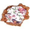 Fototapeta diera na stenu Vtáky motýle čerešne 90x70 cm Fototapeta diera na stenu Vtáky motýle čerešne 90x70 cm