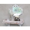 Chic Antique Krémové antik oválne nástenné zrkadlo s kvetmi Marionet - 35*2*29 cm - Chic Antique Chic Antique Krémové antik oválne nástenné zrkadlo s kvetmi Marionet - 35*2*29 cm - Chic Antique