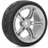 Yeah Racing Spec T MS Wheel Offset 3 Silver w/Tire 4 ks pre 1/10 Road