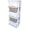 Plastový regál s košíkmi, box na hračky, skrinka so zásuvkami, 5 políc, kolieska Plastový regál s košíkmi, box na hračky, skrinka so zásuvkami, 5 políc, kolieska