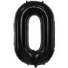 PartyDeco Fóliový balón narodeninové číslo 0 čierny 86 cm PartyDeco Fóliový balón narodeninové číslo 0 čierny 86 cm
