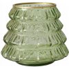 SKLENENÝ SVIETNIK ZELENÝ NA 1 SVIEČKU TVAR VIANOČNÝ STROMČEK, výška 11,5 cm SKLENENÝ SVIETNIK ZELENÝ NA 1 SVIEČKU TVAR VIANOČNÝ STROMČEK, výška 11,5 cm