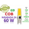 Led žiarovka g9 cob 5w teplá biela 550lm Led žiarovka g9 cob 5w teplá biela 550lm