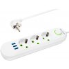 BLOW Predlžovačka 3x 3m PS-330 3xUSB biela 2x1mm BLOW Predlžovačka 3x 3m PS-330 3xUSB biela 2x1mm