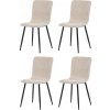 Súprava jedálenských polstrovaných stoličiek 4 ks, béžová, 42 x 88 x 52 cm Súprava jedálenských polstrovaných stoličiek 4 ks, béžová, 42 x 88 x 52 cm