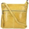 MADE IN ITALY Kožená kabelka na rameno 727 žltá Žltá MADE IN ITALY Kožená kabelka na rameno 727 žltá Žltá