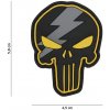 Punisher Thunder PVC nášivka - žltá Punisher Thunder PVC nášivka - žltá