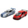 Autíčka Mitsubishi Lancer Evolution IX a Nissan Skyline GTR R34 Fast & Furious Twin Pack Jada kovové s otvárateľnými dverami dĺžka 13 cm 1:32 Autíčka Mitsubishi Lancer Evolution IX a Nissan Skyline GTR R34 Fast & Furious Twin Pack Jada kovové s otvárateľnými dverami dĺžka 13 cm 1:32