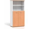 DREVONA Kancelárska skriňa vysoká LUTZ s nikou, buk + biela DREVONA Kancelárska skriňa vysoká LUTZ s nikou, buk + biela