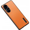 Kožený kryt FOLDING na Huawei P50 - Oranžová Kožený kryt FOLDING na Huawei P50 - Oranžová