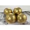 Vianočné gule 22/4494/8/4ks - zlatá metalíza + kamienok Vianočné gule 22/4494/8/4ks - zlatá metalíza + kamienok