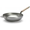 de Buyer WOK panvica 5717.32 WOK MINERAL B BOIS 32 cm drevená rukoväť a uško