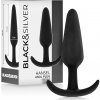 Black&Silver HANSEL Silicone Loop Anal Plug Size S