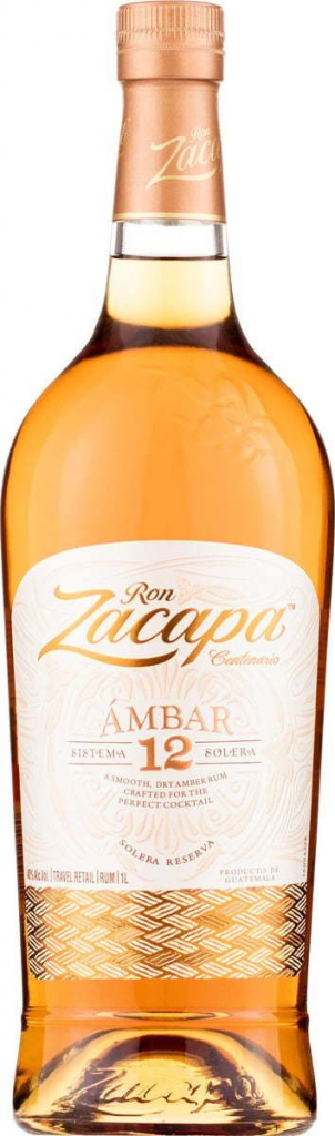 Ron Zacapa Centenario Ambar 12 Sistema Solera Reserva Rum 40% 1 l (čistá fľaša)