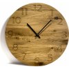 Karls Design Dubové nástenné hodiny Slim 30 cm biela bez gravírovania