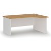 Rohový kancelársky písací stôl PRIMO WHITE, 160x120 cm, pravý, biela/buk Rohový kancelársky písací stôl PRIMO WHITE, 160x120 cm, pravý, biela/buk