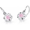Cutie Jewellery Detské náušnice z bieleho zlata C2213-10-X-2 ružová Cutie Jewellery Detské náušnice z bieleho zlata C2213-10-X-2 ružová