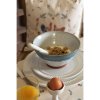 Clayre & Eef Biely keramický dezertný tanier so strieborným dekorovaním 21 cm 36083