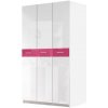 Nábytek PEGAS s.r.o. PARADISE 1 - Šatní skříň Bílá + Růžová lesk Nábytek PEGAS s.r.o. PARADISE 1 - Šatní skříň Bílá + Růžová lesk