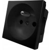 Elektrická zásuvka BarON jednoduchá nástenná čierna s uzemnením Elektrická zásuvka BarON jednoduchá nástenná čierna s uzemnením