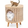 Domček pre mačku, ratanový pelech pre mačku, 36 x 36 x 41 cm Domček pre mačku, ratanový pelech pre mačku, 36 x 36 x 41 cm