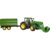 Bruder 3155 traktor John Deere 7R 350 s čelním nakladačem a tandemovým přepravním přívěsem Bruder 3155 traktor John Deere 7R 350 s čelním nakladačem a tandemovým přepravním přívěsem